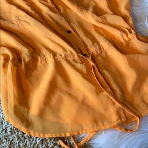 Jessica Simpson Tops - Sheer Orange Button Up Blouse by Jessica Simpson Jessica Simpson Tops - Sheer Orange Button Up Blouse by Jessica Simpson